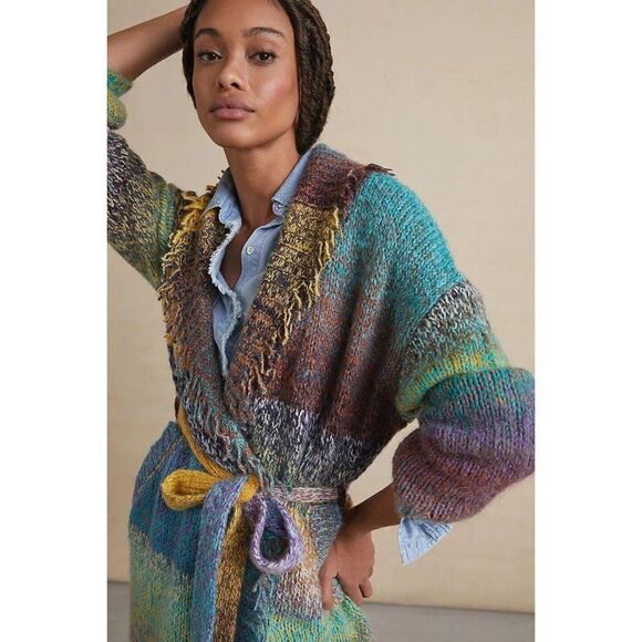 NWT ANTHROPOLOGIE Sz XS NATALIA FRINGED CARDIGAN SWEATER X GREYLIN - Picture 4 of 5